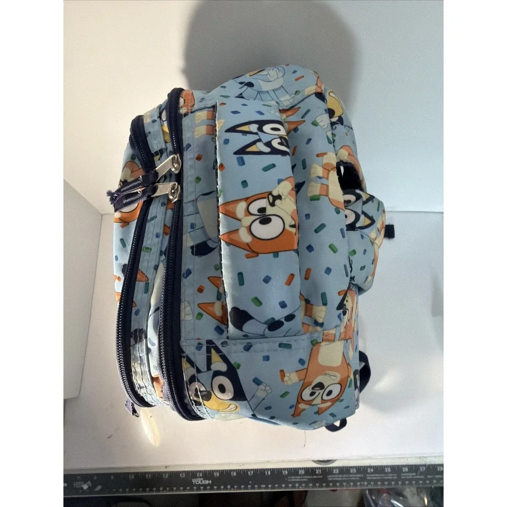 & Bingo Backpack for Girls & Boys, Multi Pocket Bookbag with Adjustable Bluey